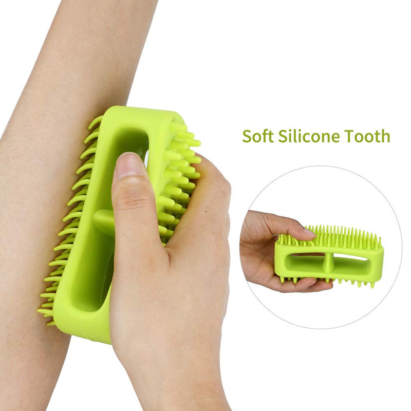 Dog Brush & Cat Brush, Soft Silicone Dog & Cat Grooming Brush, Pet Bath & Massage Brush for Cats and Dogs with Short or Long Hair, Cat Slicker Shedding Hair Brush Limegreen - PawsPlanet Australia