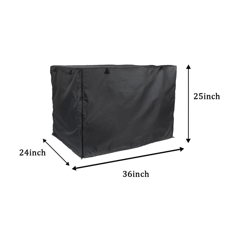 Dog Crate Cover 36 inch - Double Door, Dog Kennel Indoor, Waterproof Dog Kennel Cover with Air Vent Window, for Indoor/Outdoor Most Wire Dog Crate(Black) 36.0"L x 23.0"W x 25.0"H Black - PawsPlanet Australia