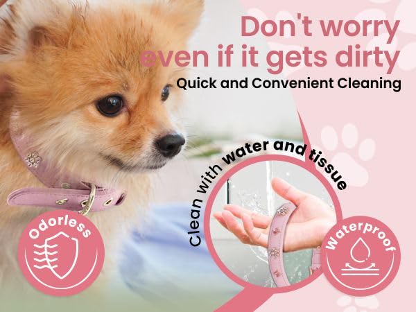 PU Leather Rhinestone Pet Leash - Pink Leather Dog Leash - Soft, Padded & Comfortable for Female Dogs and Cats, Stylish for Walking & Running, Diamond Crystals & Metal Flowers - S 4FT Leash(S)-4ft - PawsPlanet Australia