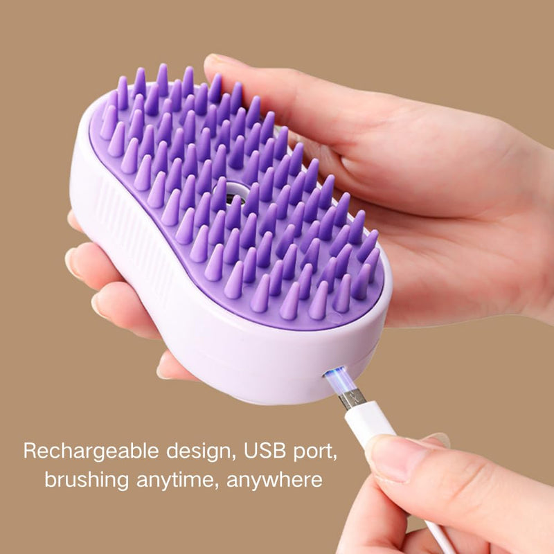 Cat Steam Brush, Cat Spray Comb, Pet Massage Shedding Brush, Rechargeable Silicone Steam Hair Brush, Multi-functional Cat And Dog Hair Brush,Cat Hair Steam Brush - PawsPlanet Australia