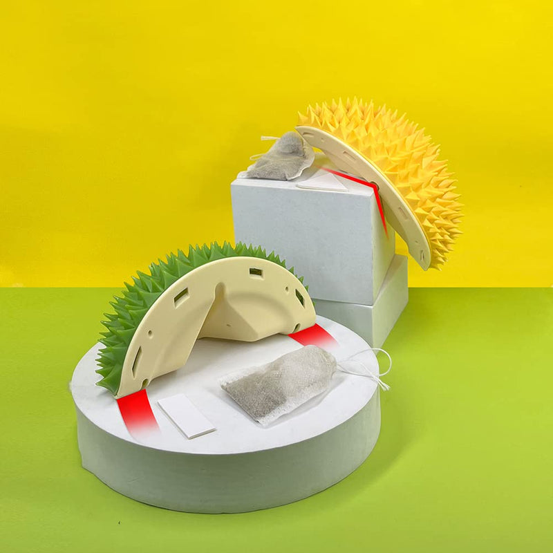 Katutude Cat Self Groomer, 2 Pcs Durian Shape Cat Grooming Brush Indoor Cat Corner Face Scratcher Wall Mounted Cat Massage Combs Gently Removes Loose Hair, Green 2 pieces - PawsPlanet Australia