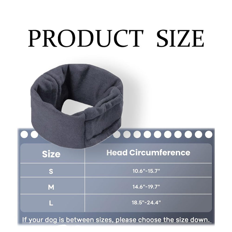 Ear Protection for Dogs, Soothing Earmuffs for Dogs, Dog Scarf for Neck, Earmuffs, Forces for Anxiety Relief and Soothing (Grey, M) gray