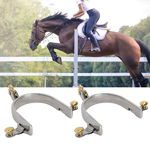 Zerodis Horse Spurs, 1Pair Stainless Steel Western Cowboy Spurs Exquisite Gear Spurs Equestrian Gear Accessories - PawsPlanet Australia