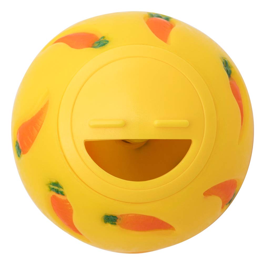 Niteangel Treat Ball, Snack Ballfor Guinea Pigs, Rabbits, Hedgehogs and Other Small Pets (Small, Yellow)