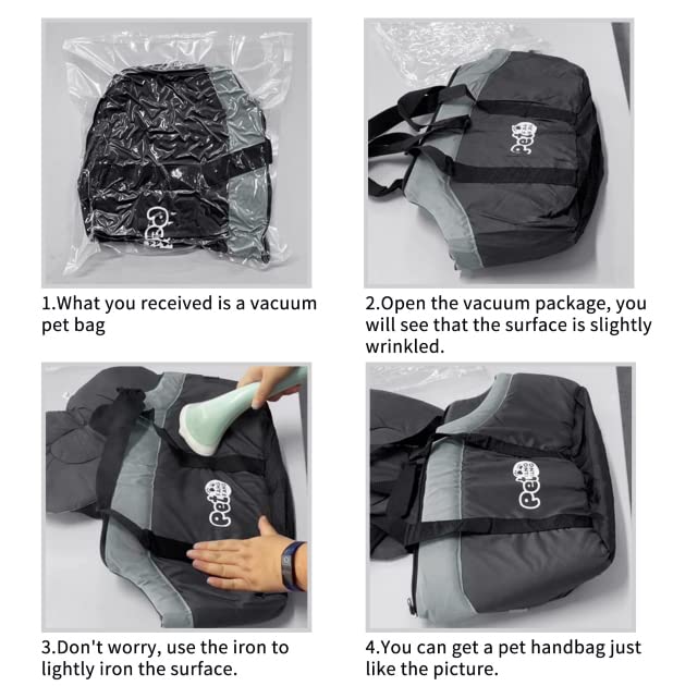 Breathable Handbag Pet Carrier - Adjustable Folding Sling With Warm Sponge for Dog Cat Travel in Winter - Outdoor Portable Bag for Shopping Hiking Walking balck