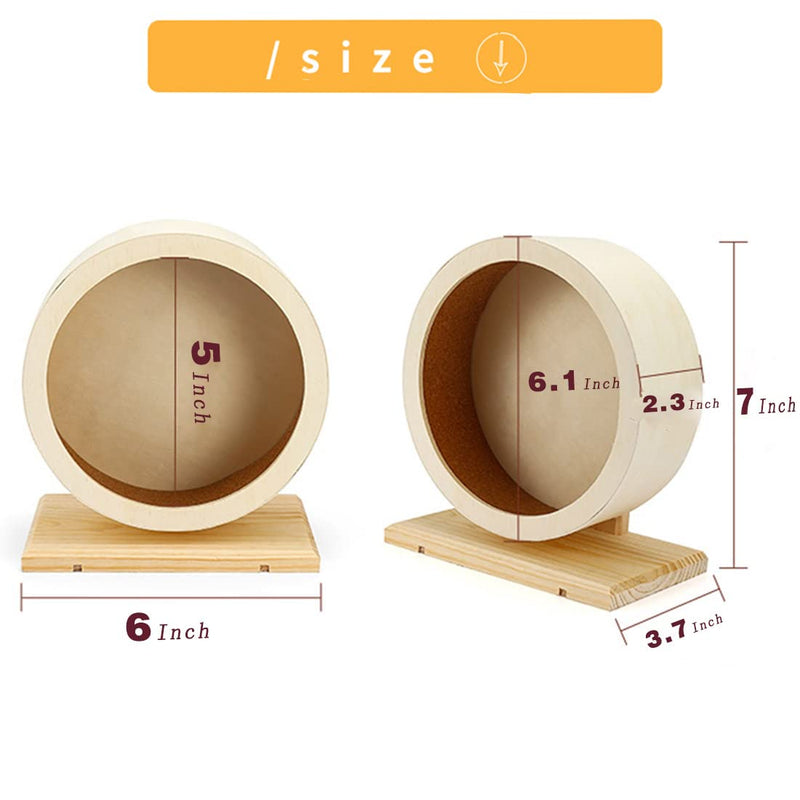 antiai Hamster Wooden Silent Wheel, Small Animal Exercise Wheel Accessories, Quiet Spinner Hamster Running Wheels Prevent Depression Toys for Hamsters, Gerbils, Mice and Other Small Pets (S) S - PawsPlanet Australia