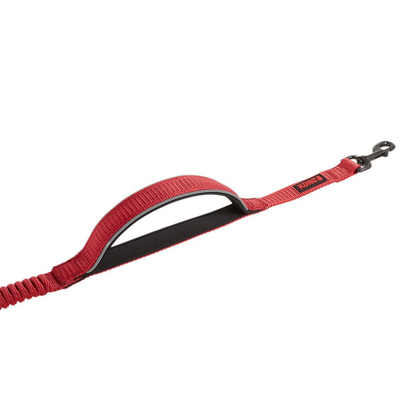 KONG Reflective Shock Absorbing Hands-Free Bungee Dog Leash 6' (Red) Red