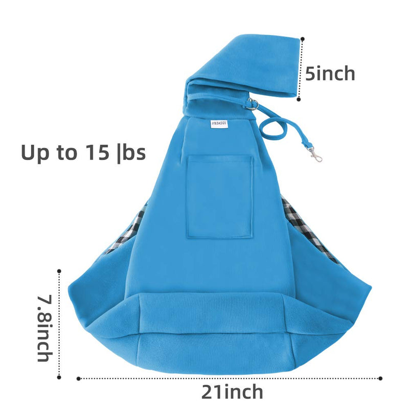 FDJASGY Small Pet Sling Carrier-Hands Free Reversible Pet Papoose Bag Tote Bag with a Pocket Safety Belt Dog Cat for Outdoor Travel DeepSkyBlue(Unadjustable One Size - PawsPlanet Australia