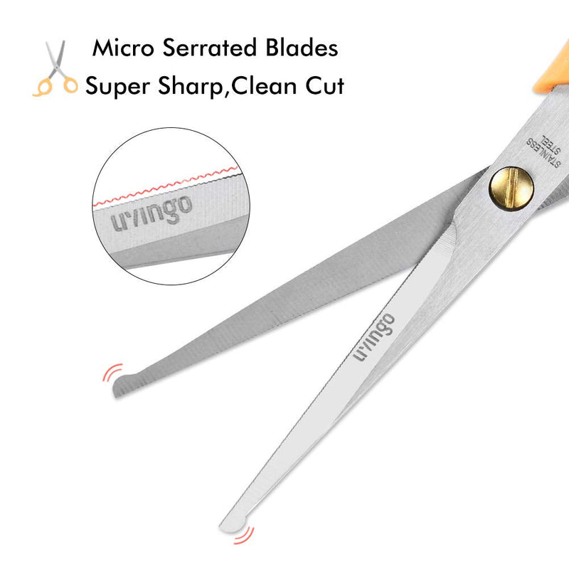 LIVINGO Professional Pet Grooming Scissors for Cats & Dogs, Titanium Coated Safe Rounded Tip and Micro Serrated Trimming Shears for Animal Face, Nose, Ear and Paw Hair, 2 Pack 6.5 inch - PawsPlanet Australia