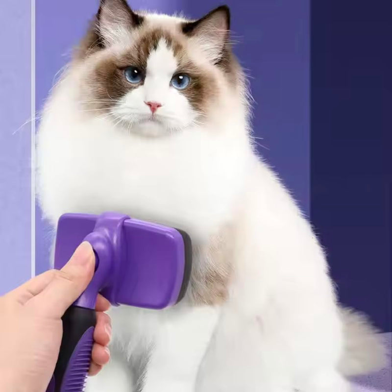 Self-Cleaning Dog & Cat Slicker Brush for Pets with Long Or Short Hair, Dog Brush for Shedding Short Hair, Cat & Dog Grooming Brush, Cat Comb, Dog Comb, Deshedding Dog Brush - Blue - PawsPlanet Australia