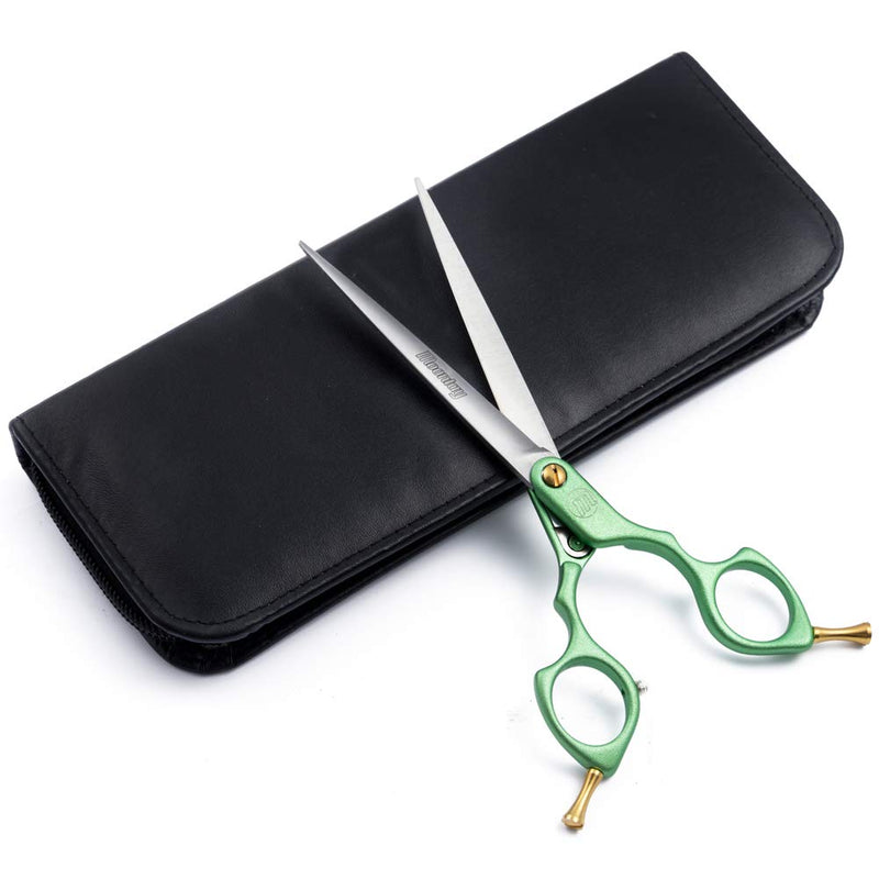 Moontay 6.0" Professional Straight Pet Grooming Scissor, Dog Cat Grooming Shear/Scissor with Ultra-Light Aeronautical Aluminum Handle, 440C Japanese Stainless Steel Pet Grooming Shear, Green 6.0" Straight Cutting Scissor - PawsPlanet Australia
