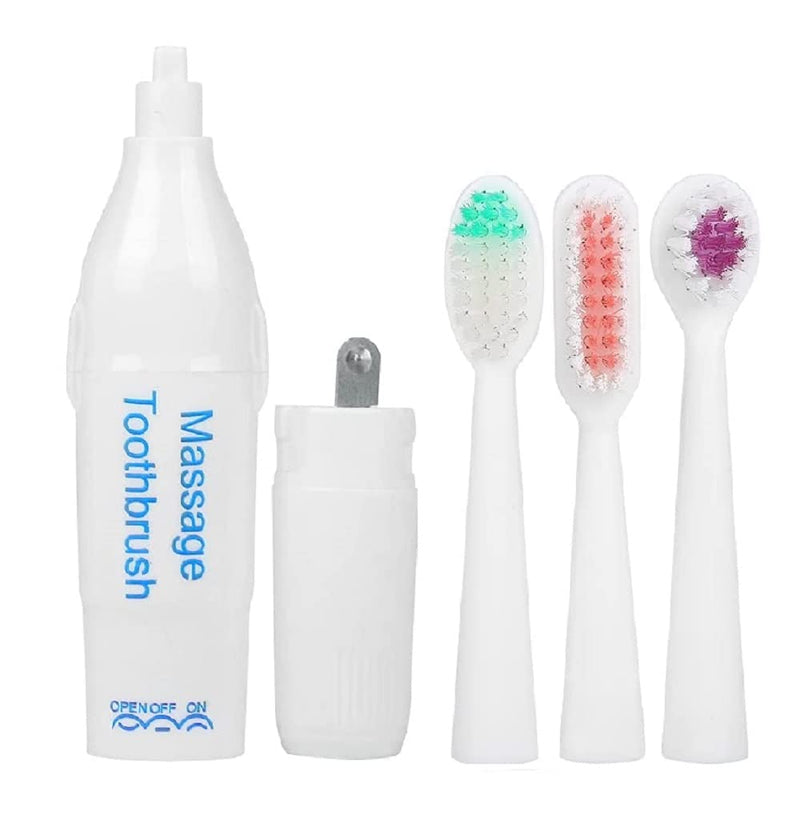 Pet Electric Toothbrush, Dog Toothbrush Safe Acoustic Wave Pet Dental Care Cleaning Tools Kit with 3 Brush Heads