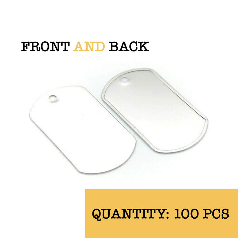 BELMAKS Military Dog Tags Shiny Polished - Stainless Steel Rolled Edge Backing Blank Dog Tags 100 PCS 100pcs 1.125” x 2” - PawsPlanet Australia