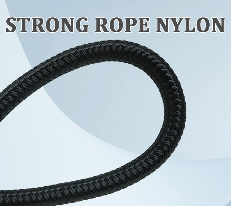 Short Dog Leash, 12 Inch Rope Traffic Handle Lead, 1/2" Strong Nylon Dog Tab Training Leash for Medium/Large/Ex-Large Dogs Outdoor Walking Black - PawsPlanet Australia