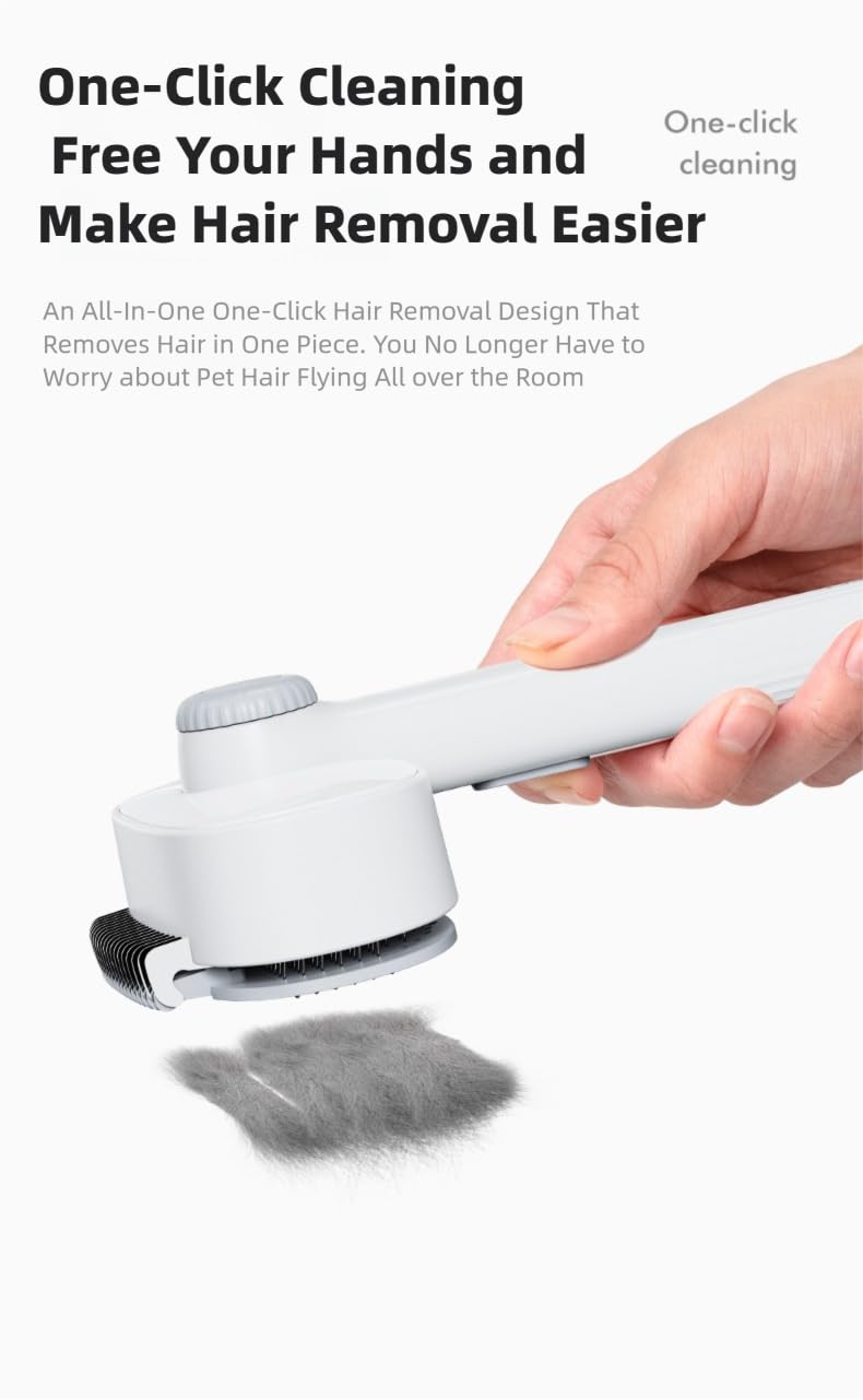 Adjustable Comb for Cats & Dogs: 2-in-1 Deshedding Brush with Hair Removal Board, Dematting Tool for Long/Short Hair - Undercoat Rake & Smooth Grooming Comb - PawsPlanet Australia
