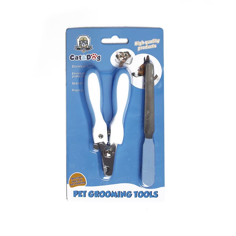 Dog Nail Clippers with Safety Guard – Adjustable Pet Nail Trimmer for Cats & Dogs, Small to Large Pets – Stainless Steel Blades, Non-Slip Grip, Quick Preventio Blue