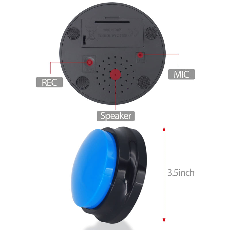 Voice Recording Button, Dog Buttons for Communication Pet Training Buzzer, 30 Second Record & Playback, Funny Gift for Study Office Home 4 Packs (Rose Red + Dark Blue + Green + Orange) - PawsPlanet Australia