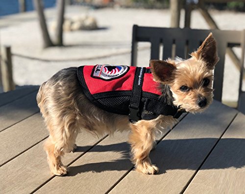 Premium Emotional Support Dog Vest | ESA Dog Vest | Mesh Cooling Panel | Emotional Support Animal Harness | Includes 5 Federal Law ESA Handout Cards (14" - 17" Girth, Red) Fits 14" - 17" Girth - PawsPlanet Australia