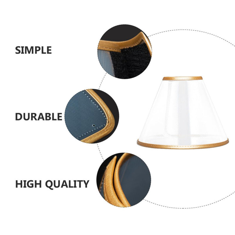 Adjustable anti-bite neck collar for cats and dogs, breathable protective collar made of PVC with PU, transparent bite protection for wound healing and recovery, 16-21 cm