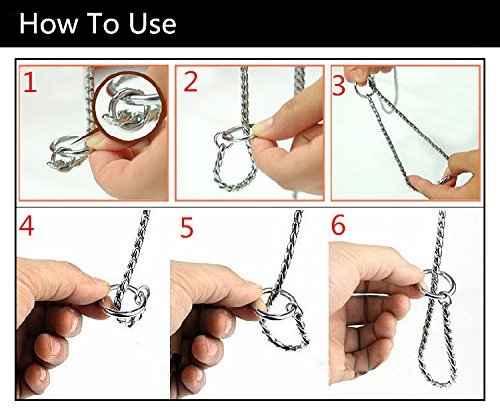 Dog P Snake Chain Chrome Plated Metal Dog Training Choke/Collar-Fully Guaranteed Against Rust Tarnish or Breakage-Recommended for Professional Training (Black, 4mm*50cm(20")) 4mm*50cm(20") Black - PawsPlanet Australia