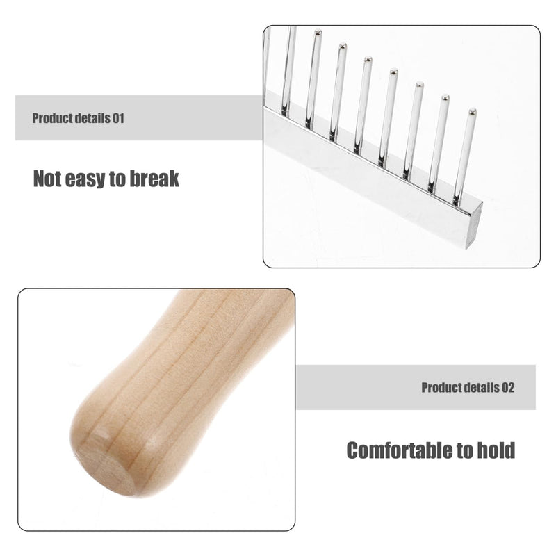 Grooming Rake with Anti-Slip Wooden Handle: Stainless Steel Grooming Brush for Dogs Golden Retriever Husky German Shepherd Pet Supplies Tool - PawsPlanet Australia