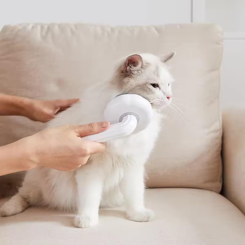 Cat Brush Dog Brush, Designed To Remove Loose Fur, Tangles, Mats With Convenient Release Button Feature, Easly Removal Of Trapped Hair From Brush, Indoor Cats Dog Hair Grooming Tool, White - PawsPlanet Australia