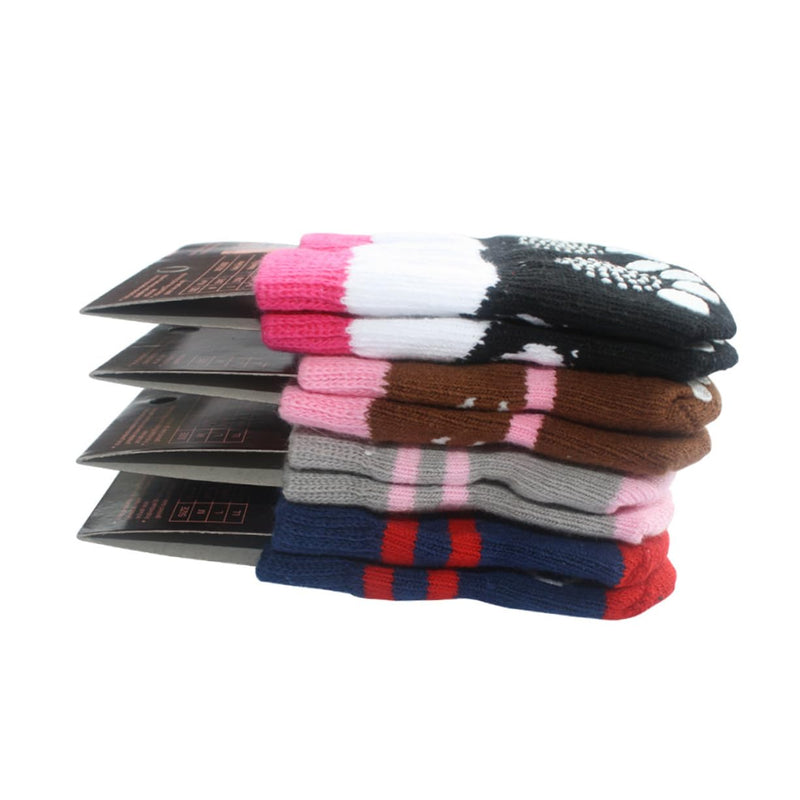 12pcs Cotton Knitted Pet Paw Protectors - Non-Slip Adjustable Claw Covers for Indoor Flooring | Spring Summer Paw Gloves for Cats, Dogs, Tiny Puppies Mx3pcs - PawsPlanet Australia
