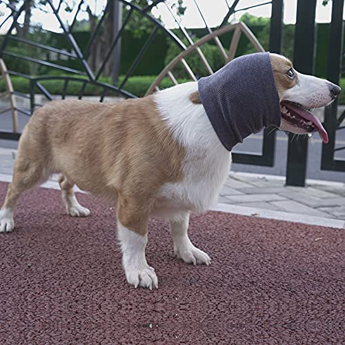 Quiet Ears for Dogs, Cat Dog Hat for Noise Block Ear Protection and Recovery, Dogs No Flap Ear Wraps for Anxiety Relief, Calming, Grooming, Neck Ear Warmer(L, Gray) Large - PawsPlanet Australia