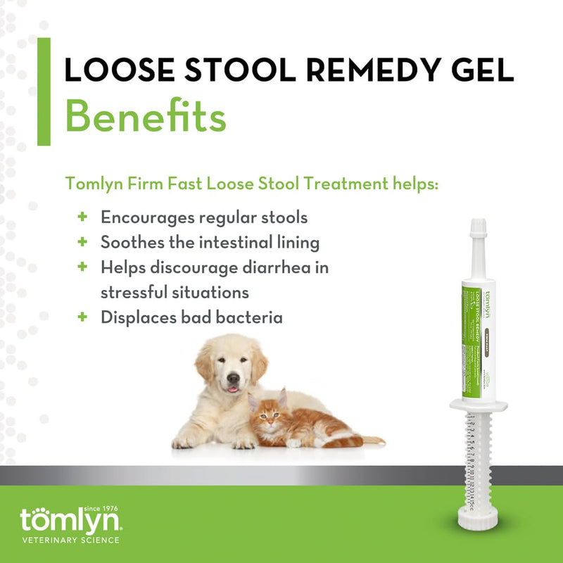 TOMLYN Firm Fast Loose Stool Remedy Gel, Helps Relieve Occasional Diarrhea in Cats and Dogs, 15cc 15 cc