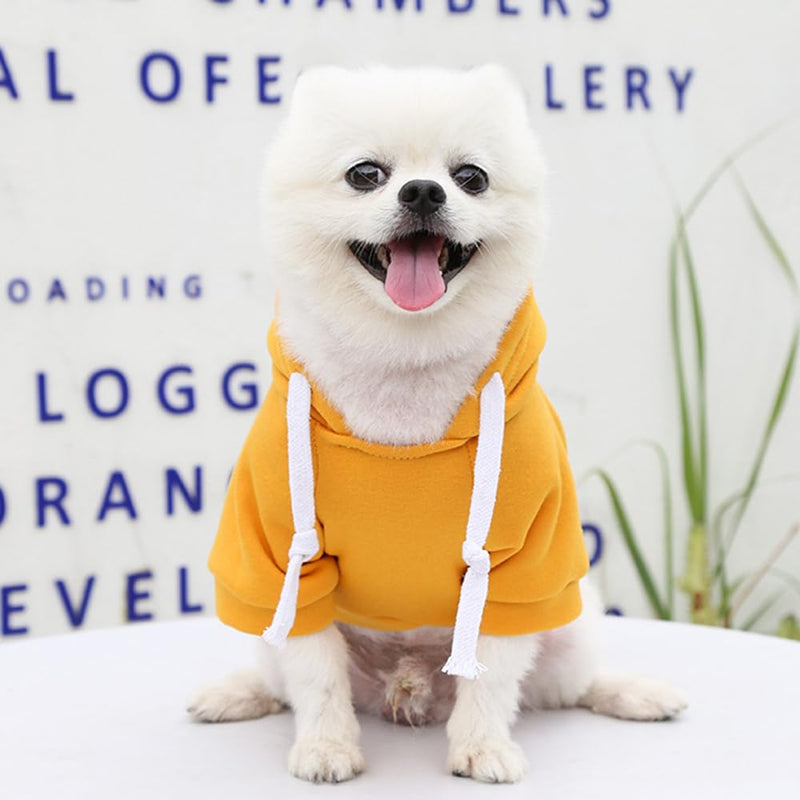 Dog Hoodie for Small Medium Large Dogs,Fleece Hoodie for Dogs with Zipper Pocket,Fall Winter Dog Sweatshirts Hoodie for All Sized Dogs(XL,Yellow) Yellow XL - PawsPlanet Australia