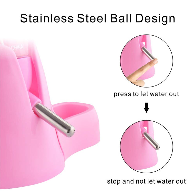 Guardians Hamster Water Bottle, Little Pet Automatic Drinking Bottle with Food Container Base Hut Hanging Water Feeding Bottles Auto Dispenser for Small Animals(125ml,Pink) 125ml Pink - PawsPlanet Australia