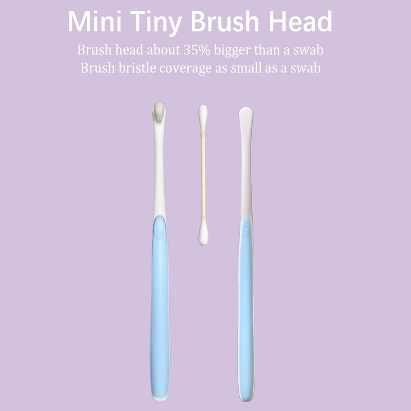 JGocot Small Dog Toothbrush,|Micro Brush Head|Nano Bristle|Soft Pet Toothbrush for Sensitive Gum&Teeth, Dog Teeth Cleaning Kit for Puppy, Kitten, Cats&Miniature Toy Size Dogs Tiny brush head Blue+green - PawsPlanet Australia