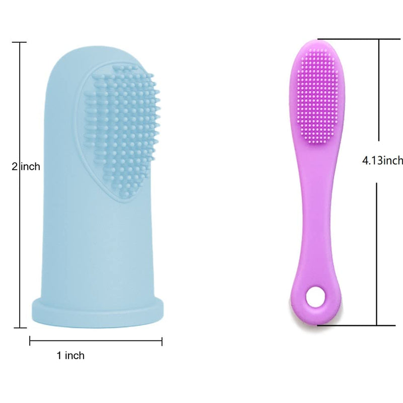 Dog Toothbrush Finger Toothbrush Set (4 Pack, with Dog Eye tears Black Chin Cleaning Tool) , Silicone Toothbrush，Soft bristles, Easy to Clean Teeth, Suitable for Dogs, Cats and Pets to use - PawsPlanet Australia