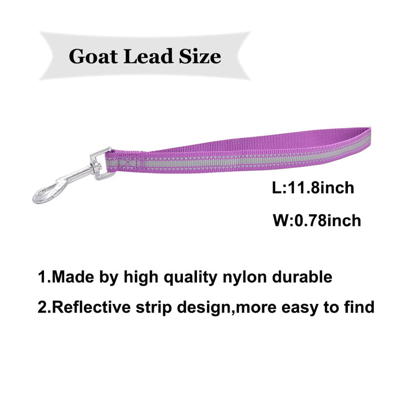 4 Pieces Goat Lead and Goat Collars Set, Nylon 11 inch Goat Lead with Reflective Strip Design and Nylon Goat Collar for Small Farm Animal Goat Cow Horse Sheep (Blue) Blue - PawsPlanet Australia
