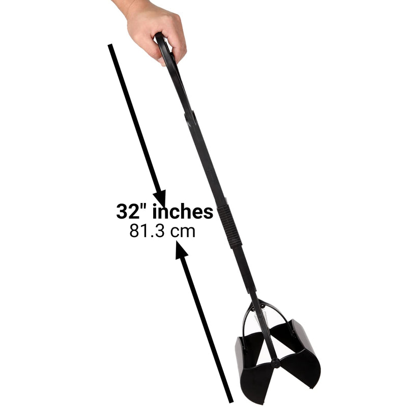 Mr. Peanut's 32" Tall Profile Pooper Scooper, Heavy Duty ABS Frame & Bin, Durable Double Spring Clamp, Lightweight Design, Simple One Step Assembly - PawsPlanet Australia