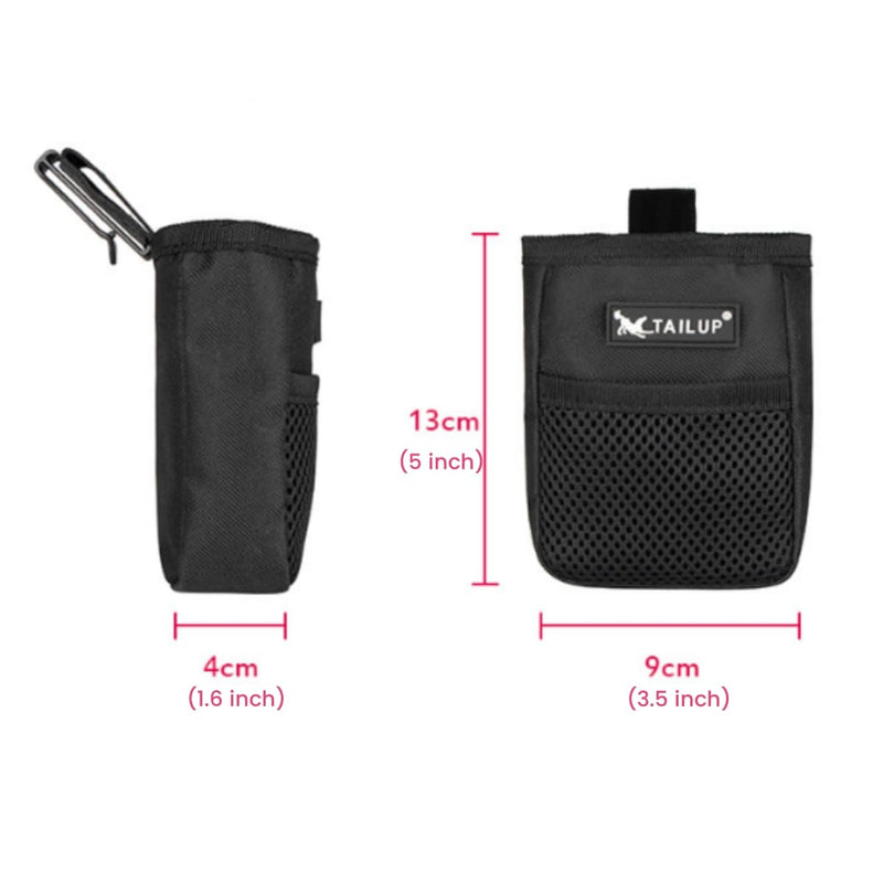 Dog Treat Training Pouch Puppy Doggie Bait Snack Reward Waist Pouch Bag with Clip and Closure Portable Dog Pet Walking Outdoor Food Treat Feeding Carrier Holder for Training Black - PawsPlanet Australia