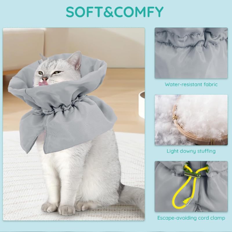 Elizabethan Collar, Collar After Surgery, Cat Collar, Collar, Cat Protection, Adjustable, Soft Cat Collar for Cats, Small Dogs, Wound Protection, Medical Cat Collar