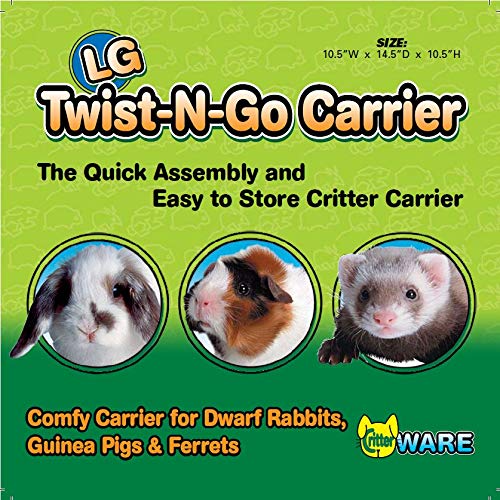 Ware Manufacturing Twist-N-Go Carrier for Small Pets, Hamsters, Ferrets, Rats, Guinea Pigs - Large 14.3"L x 10.8"W x 10.5"H - PawsPlanet Australia