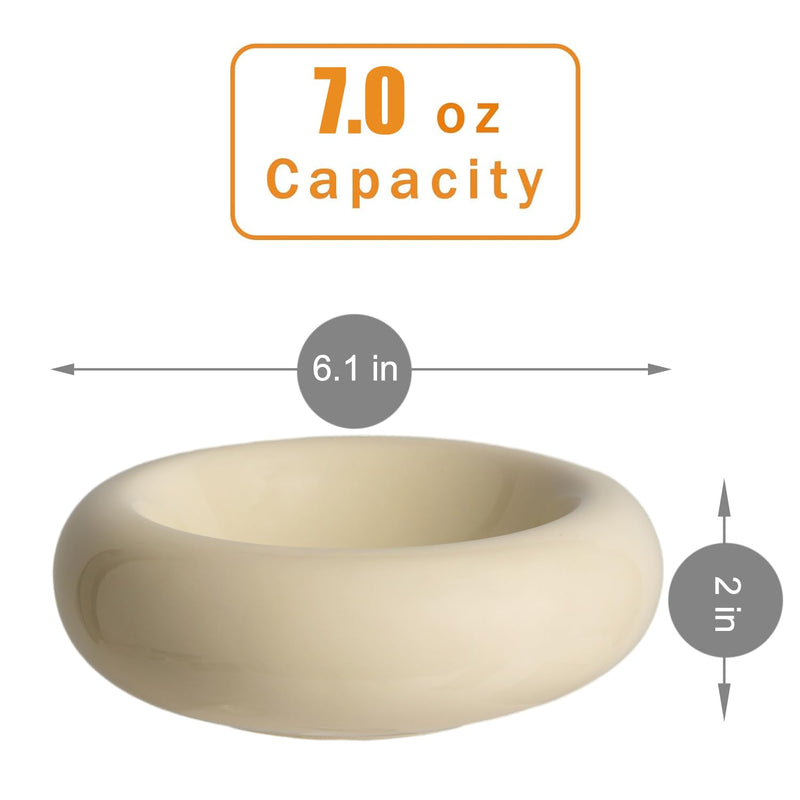 6.1 Inch Cat Bowls, 7 oz Ceramic Cat Food Bowl, Whisker Fatigue Relief Cat Bowl, Anti-Vomiting, Protect Spine, Perfect for Indoor Cats(Yellow) Yellow - PawsPlanet Australia