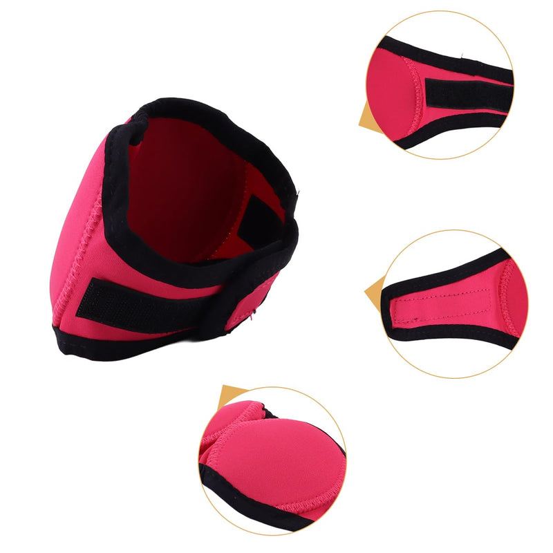 Ubric Dog Ear Defenders, Waterproof Adjustable Pet Ear Muffs Noise Protection for Cold, Grooming, Bathing, Swimming, Anxiety Relief (Rose Red, S)