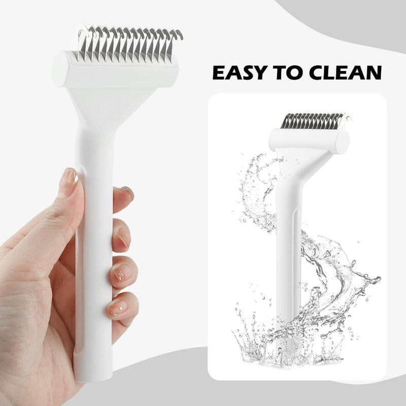 Cat Brush, Pet Hair Removal Tool, Lightweight Deshedding Dog Brush,Cat Brushes for Indoor Cats,Dematting Comb for Dogs Cats,Remove Loose Hair,Pet Grooming Undercoat Rake(White) White - PawsPlanet Australia