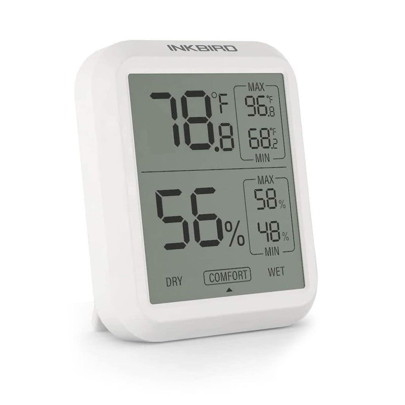 Inkbird IndoorI Thermometer Hygrometer, Max & Min Records for Reptiles, TH-20 Digital Room Thermometer Humidity Gauge with Temperature and Humidity Monitor for Guitar Ukulele Fridge - PawsPlanet Australia