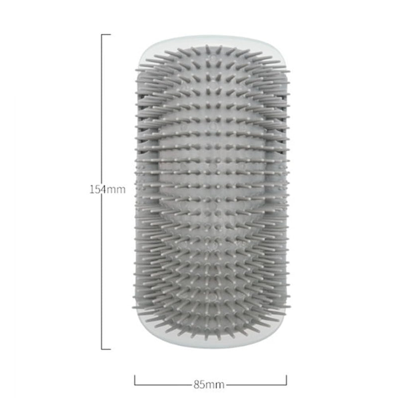 Cat Self Groomer Wall Corner Massage Comb Grooming Brush Soft Rubber Bristles Kitten Massager Tool Fit for Flat Wall Corner Cage and Hand Hold (Gray) Gray - PawsPlanet Australia