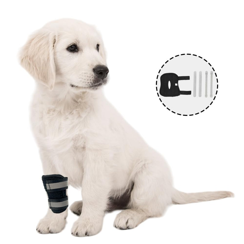 Dog Knee Brace for Torn ACL Hind Leg and Luxating Patella, Canine Rear Hock Joint Support, Joint Injury and Sprain Protection, Removable Design, Comes with 2 Spring Bars and 2 Steel Bars (XS Pair) XS - PawsPlanet Australia