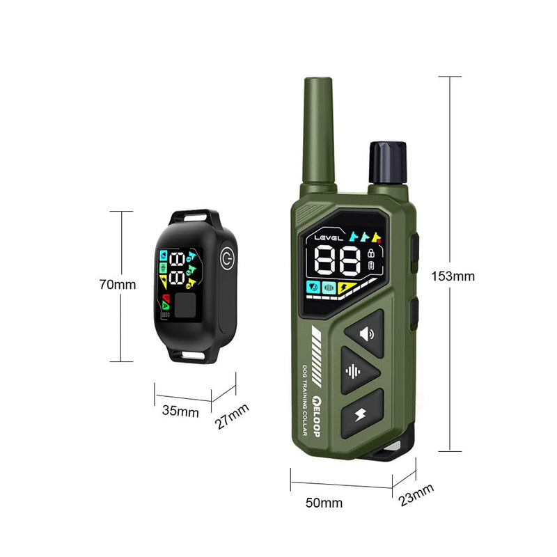 Smart Dog Training Collar for 2 Dogs, 2-in-1 Remote Control Shock Collar with AI Anti-Barking Device for Small/Medium,/Large Dogs, IPX7 Waterproof For 2 dogs(Green) - PawsPlanet Australia