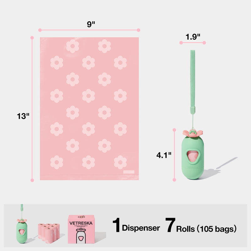 VETRESKA Dog Poop Bags with Dispenser & Flora Dog Harness, Leash and Collar Set - PawsPlanet Australia