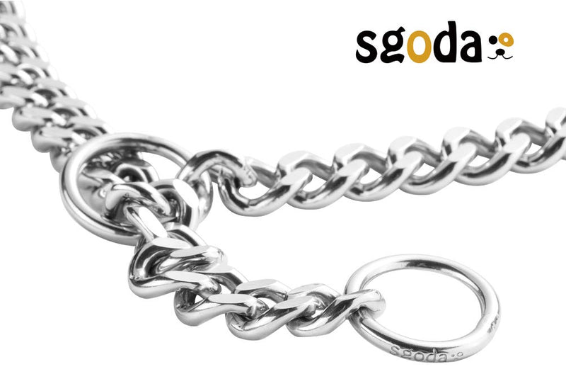 SGODA Chain Dog Training Choke Collar, SUS304 Total Length: 16 in, 2.5mm - PawsPlanet Australia