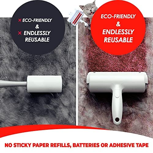 Pet Hair Remover - Lint Roller for Dog and Cat Hair | Portable, Reusable, Eco-Friendly Pet Hair Remover Brush for Couches, Carpet, Bedding, Clothes, and Car | Pet Supplies & Grooming | Blue - PawsPlanet Australia