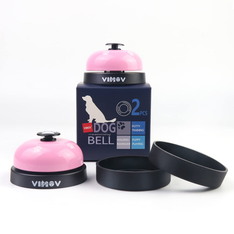 Pet Training Bells, Set of 2 Dog Bells for Potty Training, Desk Bell for Dogs, Pink