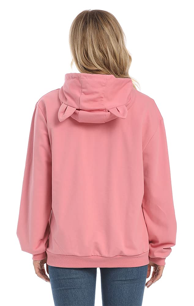 Women Pet Carrier Sweatshirt Puppy Kitten Holding Hoodies Long Sleeve Pouch Tops X-Large-XX-Large Red - PawsPlanet Australia